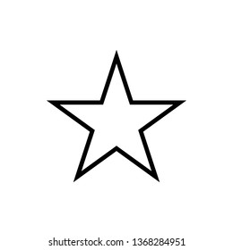 Vector image of a flat, linear star icon. Isolated star on a white background