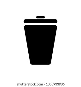 Vector image of a flat trash can icon. Isolated trash can on white background