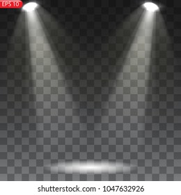 Vector image of a floodlight, light stream