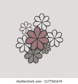 vector image, floral compass set against a background