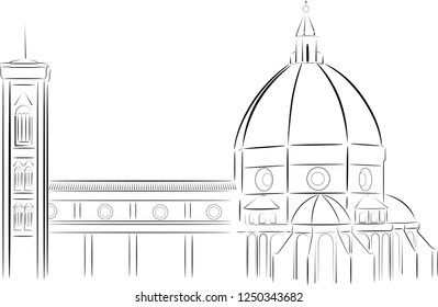 Vector image of Florence Cathedral