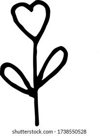 Imagen vectorial de una flor del corazón, un símbolo de amor.