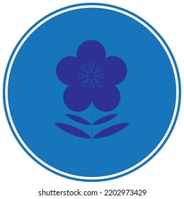 vector image, flower icon with blue background.