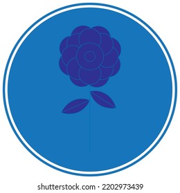 imagen vectorial, icono de flor con fondo azul.