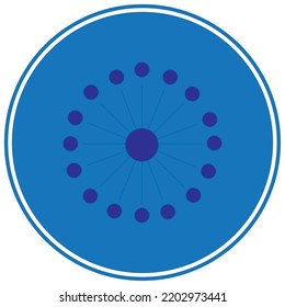 imagen vectorial, icono de flor con fondo azul.