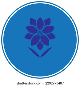 imagen vectorial, icono de flor con fondo azul.