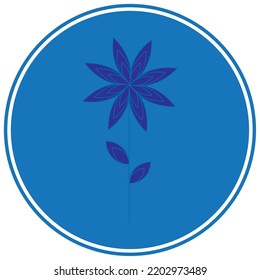 vector image, flower icon with blue background.