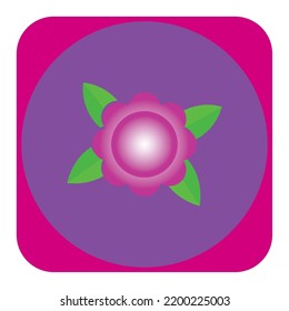 vector image, flower icon of different colors with purple background