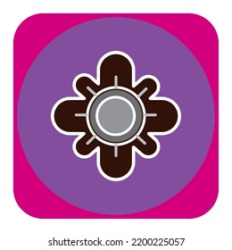 imagen vectorial, icono floral de diferentes colores con fondo púrpura