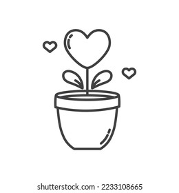 vector image flower icon with hearts on white background