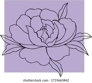 Vector image with flower on a purple background