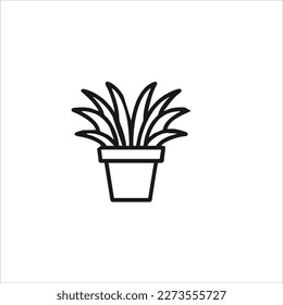 Vector image of a flower in a pot, colorful, white background.