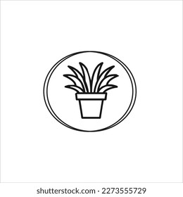 Vector image of a flower in a pot, colorful, white background.