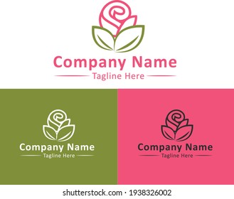 Vector image of an flower Rose elegant design on a white background. Logo, Symbol