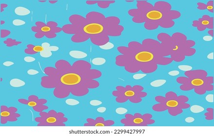 imagen vectorial con figuras geométricas de flores y en caos desordenado