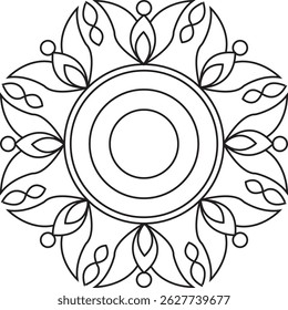 vector image flowers mandala desigen illustation eps 10