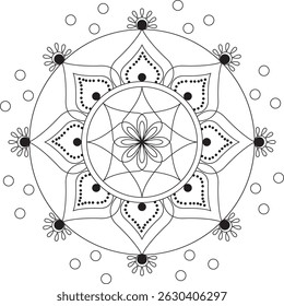 vector image flowers mandala desigen illustration eps 10