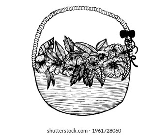 vector image of flowers on a white background. Decoration for the decor of cards and invitations, print