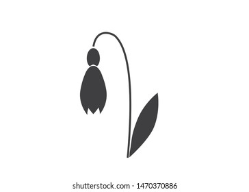 Vector image of flowers. Snowdrop (crocus) icon.