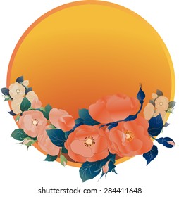 Vector image of flowers of wild rose