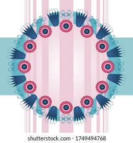  Vector image flowers.Illustration can used for postcards or background.