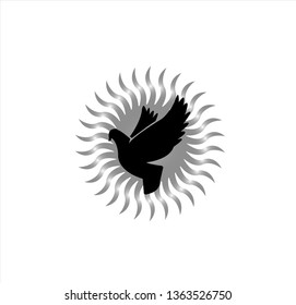 vector image of flying bird for animal silhouette