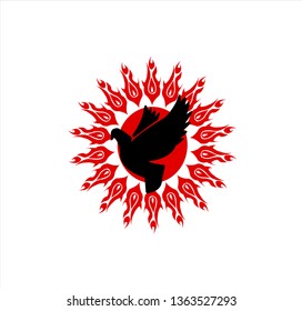 vector image of flying bird for animal silhouette