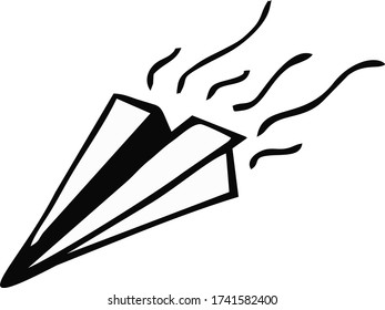 Vector image of a flying paper airplane