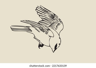 Vector image - flying sparrow