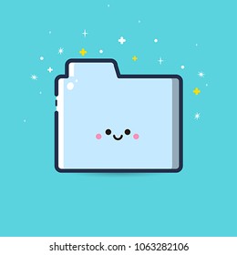 Vector image of a folder design on a blue background. Vector, illustration eps10