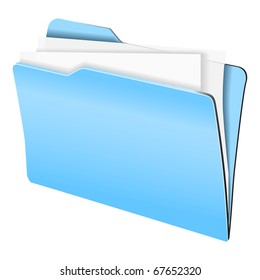 vector image of folder with paper sheets