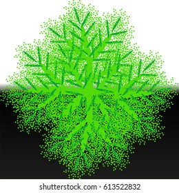 vector image foliage on green background