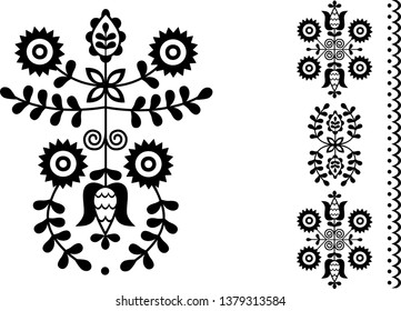 Vector image of folk embroidery from Povazska Bystrica area (Slovakia)