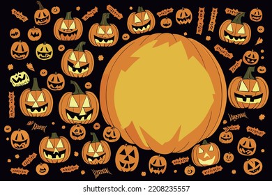 Vector image of the font that can be entered above the pumpkin