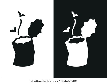 Imagen vectorial. Icono de la barra de alimentos. Imagen de desperdicio de comida.