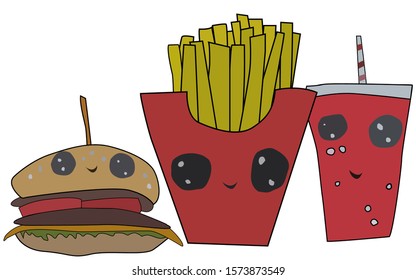 Vector image of food and drink