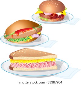 vector image is Â«fast foodÂ». The food on the plate.