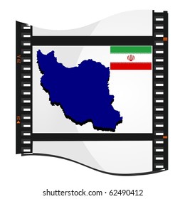 vector image footage with a map of  Iran