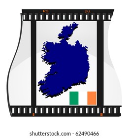 vector image footage with a map of Ireland