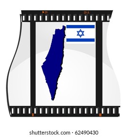 vector image footage with a map of Israel