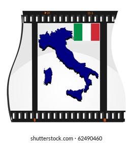vector image footage with a map of Italy