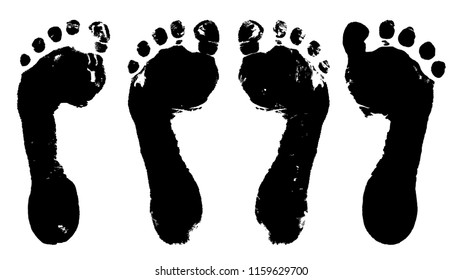 Vector image of footprints isolated on white.