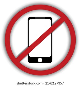 Vector image forbidding the use of phones, putting them on silent mode.
