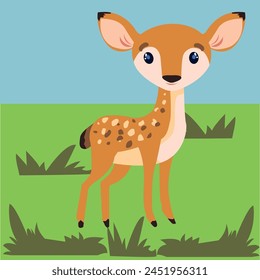 Vector image of forest animals in the wild.