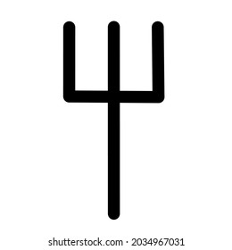 Vector image of a fork shaped line.