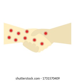vector image in the form of corona which is transmitted through physical contact
