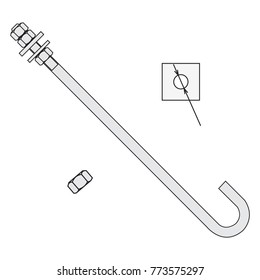 Vector image of the foundation bolt