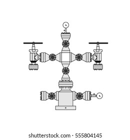 vector image of a fountain valve. Pipe, the valve for the oil and gas equipment
