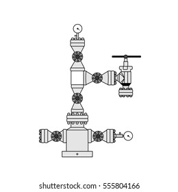 vector image of a fountain valve. Pipe, the valve for the oil and gas equipment