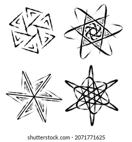 vector image of four geometry icons.